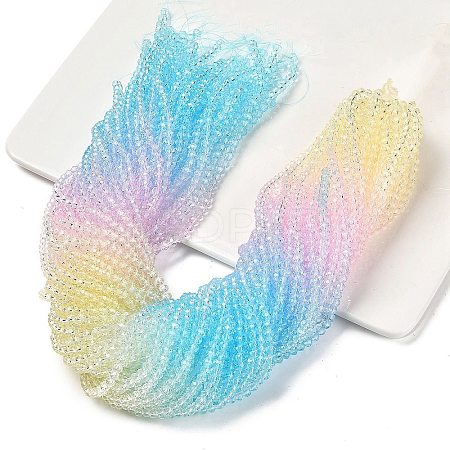 Transparent Painted Glass Beads Strands X1-DGLA-A034-T3mm-A21-1