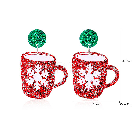 Christmas Alloy Dangle Stud Earrings FS-WGC5D36-16-1