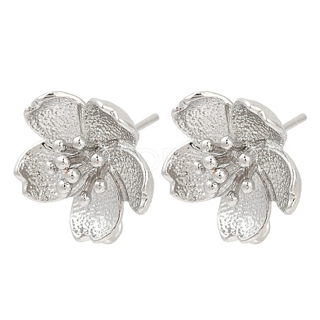 Brass Stud Earring Findings KK-Z099-05P-03-1