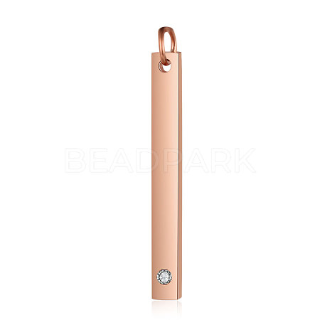201 Stainless Steel Bar Tag Pendants STAS-S105-T608D-3-3-1