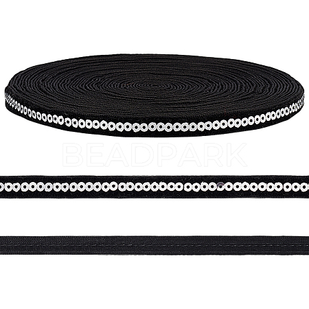 10 Yards Black Nylon Ribbon SRIB-WH0012-09B-1