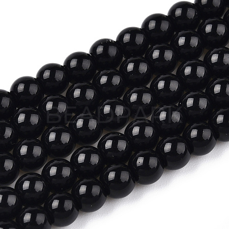 Opaque Solid Color Glass Beads Strands GLAA-T032-P10mm-01-1