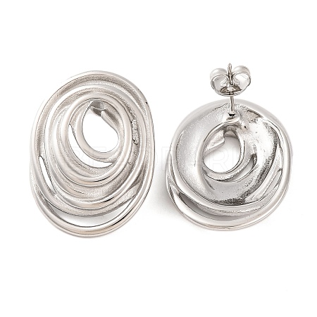 Tarnish Resistant 304 Stainless Steel Stud Earrings EJEW-G395-07P-1