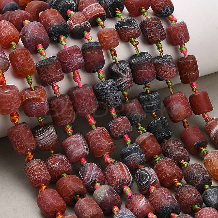 Natural Weathered Agate Beads Strands G-A321-D02-01A-1