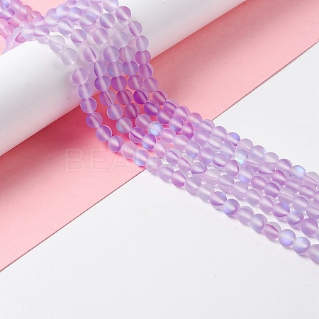 Synthetic Moonstone Beads Strands G-E573-01A-03-1