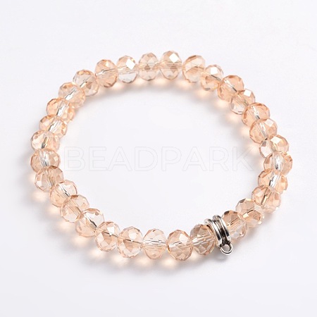 Electroplate Glass Beads Stretch Bracelets BJEW-JB02012-05-1