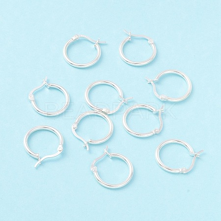 925 Sterling Silver Hoop Earrings STER-P047-13B-S-1