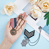 SUPERFINDINGS 2Pcs 2 Style Republique Francaise Eagle & Leaf Hanging Charms Lapel Pins with Safety Chains JEWB-FH0001-18-3