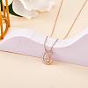 Chinese Zodiac Necklace Mouse Necklace 925 Sterling Silver Rose Gold Rat on the Moon Pendant Charm Necklace Zircon Moon and Star Necklace Cute Animal Jewelry Gifts for Women JN1090A-3