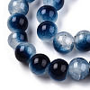 Crackle Baking Paint Imitation Jade Glass Beads Strands X1-DGLA-T003-8mm-15-2