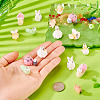 16Pcs 8 Styles Flocking Resin Pendants RESI-TA0004-16-6