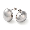 Oval Brass Stud Earrings for Women EJEW-A034-05P-2