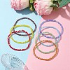 7Pcs 7 Styles Faceted Frosted Glass Beaded Stretch Bracelets for Women BJEW-JB10187-2
