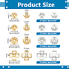 48Pcs 8 Styles 925 Sterling Silver Bead Caps STER-PH0004-60-2