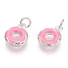 925 Sterling Silver Enamel Charms STER-T004-03S-4