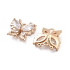 Brass Glass Connector Charms KK-B125-08G-06-2