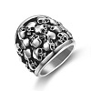 Titanium Steel Skull Finger Ring SKUL-PW0002-035H-AS-1