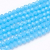 Faceted Round Imitation Jade Glass Beads Strands X-EGLA-J042-4mm-27-2
