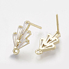 Brass Cubic Zirconia Ear Stud Findings KK-S336-25G-3