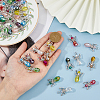 48Pcs 12 Color Electroplate Glass Pendants PALLOY-AB00111-5