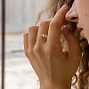 1Pc Brass Micro Pave Clear Cubic Zirconia Open Cuff Rings for Women RJEW-LP0002-37V-1