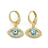 Horse Eye Real 18K Gold Plated Brass Dangle Leverback Earrings EJEW-Q797-23G-04-1