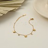 304 Stainless Steel Pave Clear Cubic Zirconia Charm Bracelets WG237FB-01-1