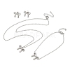 Bowknot 304 Stainless Steel 
Stud Earrings & Necklaces & Bracelets Sets SJEW-Q001-02P-2