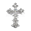 Cross Alloy Rhinestone Brooch Pins JEWB-Z034-06P-01-1