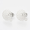 Non-Tarnish 304 Stainless Steel Stud Earring Findings X-STAS-S079-36B-1