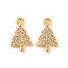 Brass Micro Pave Clear Cubic Zirconia Pendants KK-U017-07A-G-1