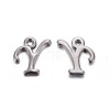 Gunmetal Plated Alloy Letter Pendants PALLOY-J718-01B-Y-1