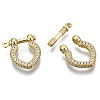 Brass Micro Pave Clear Cubic Zirconia D-Ring Anchor Shackle Clasps ZIRC-S066-050-NF-3
