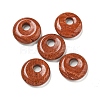 Natural Red Jasper Donut/Pi Disc Charms G-G142-02K-1