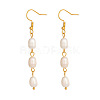 Freshwater Pearl 304 Stainless Steel Dangle Earrings for Women BV3455-1-3