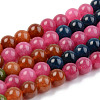 Round Dyed Natural Quartz Beads Strands G-T132-013B-01-2