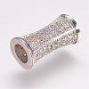 Brass Micro Pave Cubic Zirconia Beads ZIRC-G087-29P-2