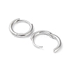 Rhodium Plated 925 Sterling Silver Huggie Hoop Earrings EJEW-K258-19B-P-2