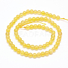Natural Honey Calcite Round Beads Strands X-G-N0081-4mm-12-3