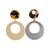 Handmade Raffia Woven Pendants Dangle Earrings Studs EJEW-JE03070-2