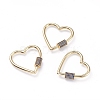 Brass Micro Pave Cubic Zirconia Screw Carabiner Lock Charms ZIRC-G156-12G-2