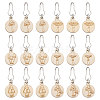 BENECREAT 3 Bags Mushroom Pattern Flat Round Wooden Charm Locking Stitch Markers HJEW-BC0001-49-1