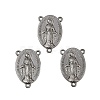 Holy Oval Carved Virgin Mary Tibetan Style Alloy Chandelier Component Links TIBEP-LF0961YKG-B-LF-2