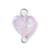 Transparent Resin Heart Links Connector Charms PALLOY-JF04449-02-3