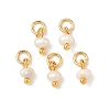 Natural Cultured Freshwater Pearl Rondelle Charms X-PALLOY-JF04393-02-1