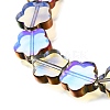 Electroplated Transparent Glass Beads Strands GL-CBA98F0-07C-2
