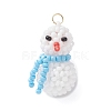 Glass Seed Beaded Snowman Pendants PALLOY-MZ01007-2