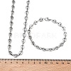 304 Stainless Steel Coffee Bean Chain Necklaces & Bracelets Sets SJEW-D091-09P-3