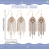 ANATTASOUL 2 Pairs 2 Colors Natural Pearl Beaded & Rhinestone Chains Tassel Earrings EJEW-AN0004-23-2