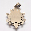 304 Stainless Steel Big Badge Pendants STAS-K171-28AB-2
